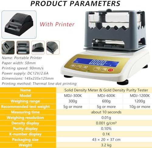 Precious Metal Analyzer & Tester - 600g Capacity, 0.01g Accuracy for Gold, Silver, Platinum; Ideal for Jewelry, Coins, and Scrap Metal Analysis