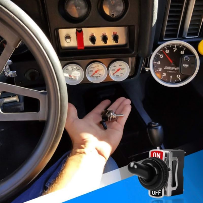 2 PCS Heavy Duty Rocker Toggle, SPST 2 Pin ON Off Toggle Switch with Boot Cover, 15A 12V Toggle Switch for Car Boat Marine