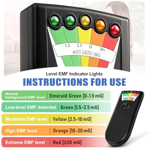 Detector EMF Recargable portátil con LED 5 niveles miniatura 3