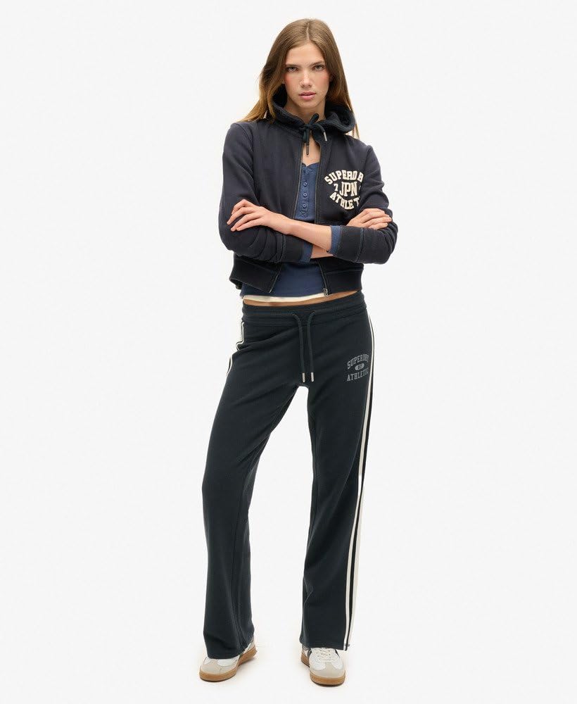 Superdry Damskie spodnie do biegania Athletic Essentials z paskami i zawinięciem