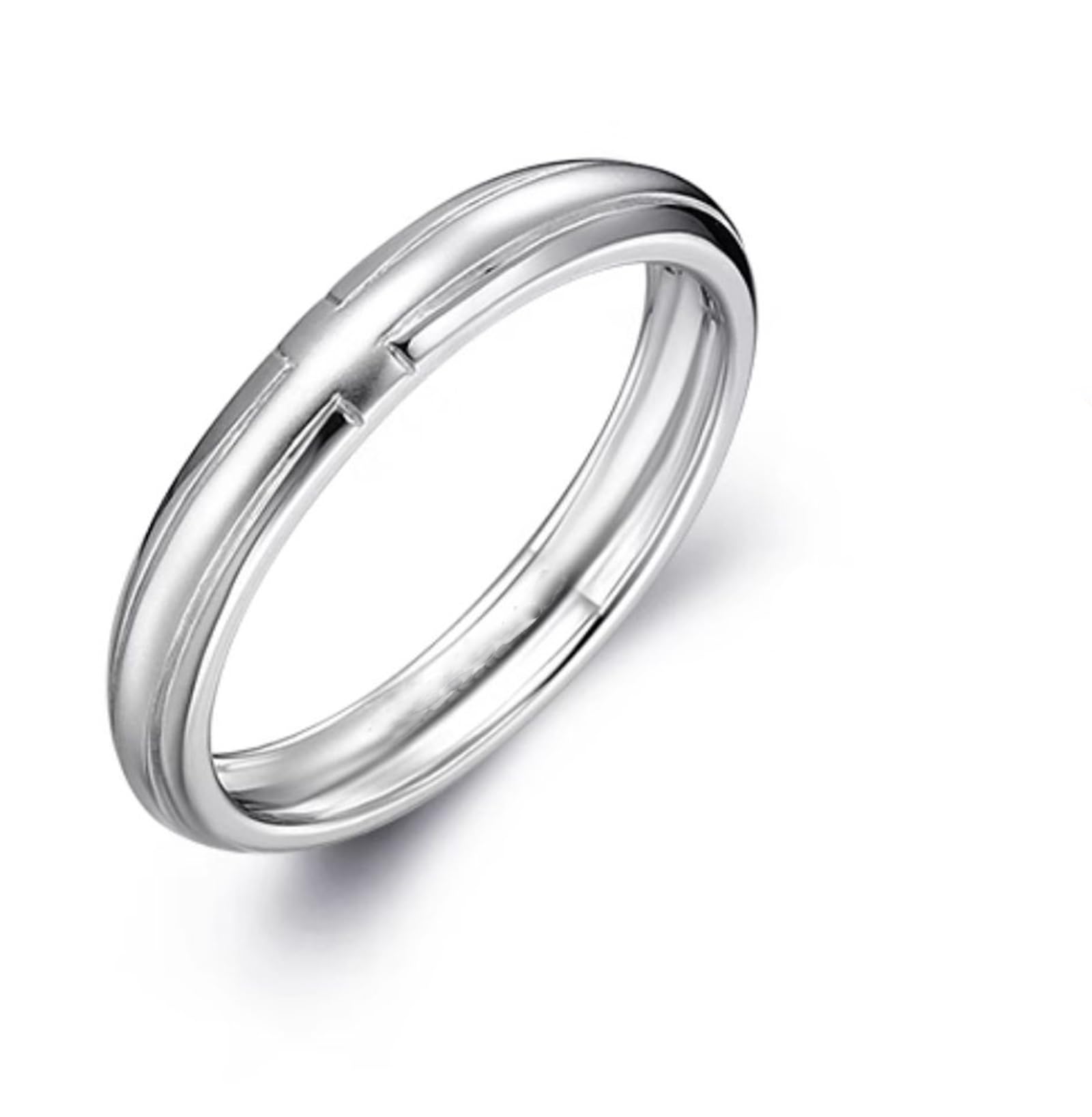 Alianzas de oro blanco con diamantes, simples anillos de boda de oro real para mujer
