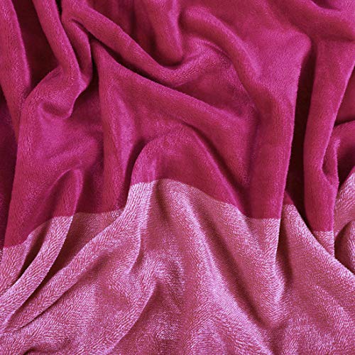 Image of Story@Home Flannel Light Weight Super Soft luxory Throw Blanket for the Bed Cozy Plush Polyster Solid Warm Fleece Couch Gradient Blanket for All Season, 90 inchx78 inch - 1 Pc, Hot Pink