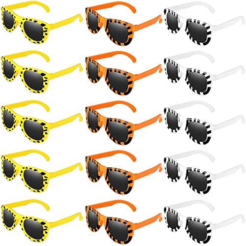 Maitys 24 Pack Jungle Animal Sunglasses Assorted Animal Print Sunglasses Zebra Leopard Tiger Sunglasses Summer Beach Accessory Party Favor Gift For Boy Girl cover