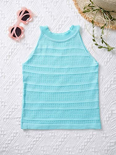 Aislor Girls Cotton Stretchy Sleeveless Knitted Crop Short Vest Top Kids Summer Solid Color Casual Top4