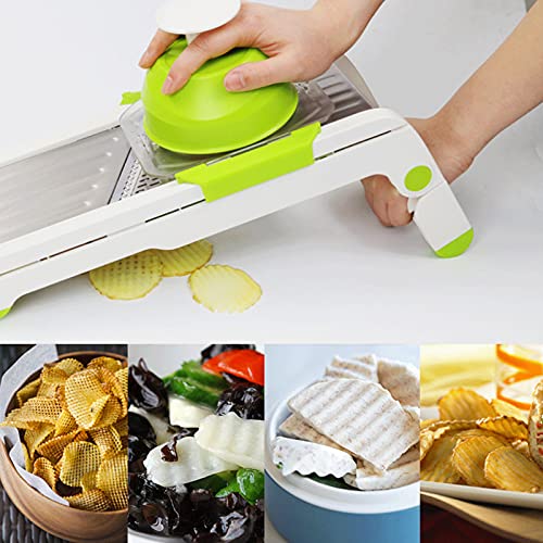 Verstelbare Snijmachine Roestvrijstalen Handmatige Snijder Groenterasp Julienne-snijder Fruithakselaar,Green - Image 6