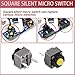 RUNJRX 6 Pcs Kailh Silent Mouse Micro Switch 6 * 6 * 7.3mm Industrial Mute Button Square Switch 20 Million Click (Yellow GMS7.0)