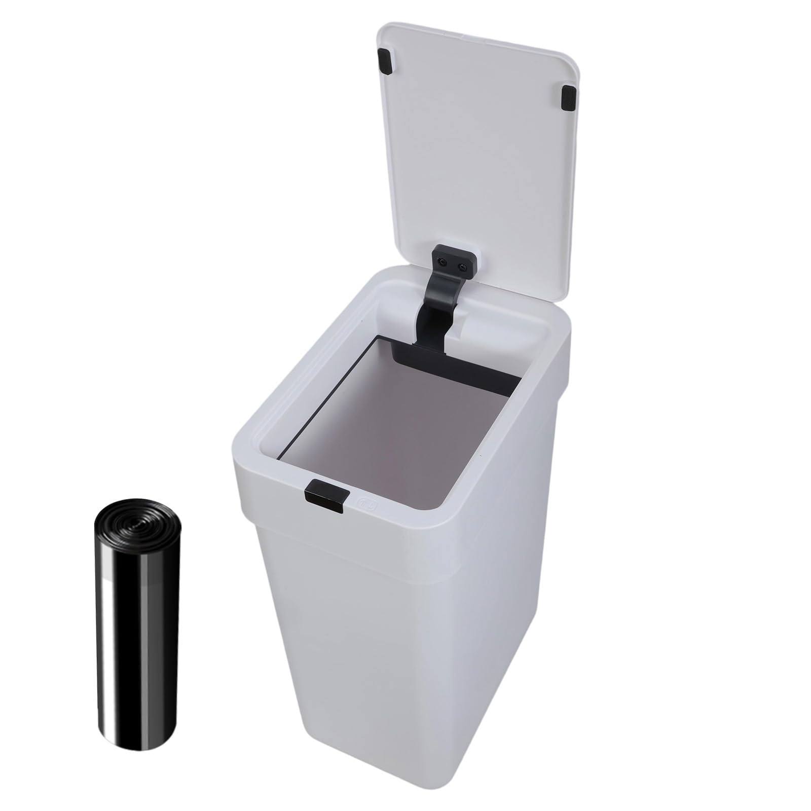 Buxuaaaa Intelligent Sensors Activated Trash Bin Automatic Opening Thin Waterproof Garbage Can for Small Space Home Use Intelligent Sensors Waste Basket
