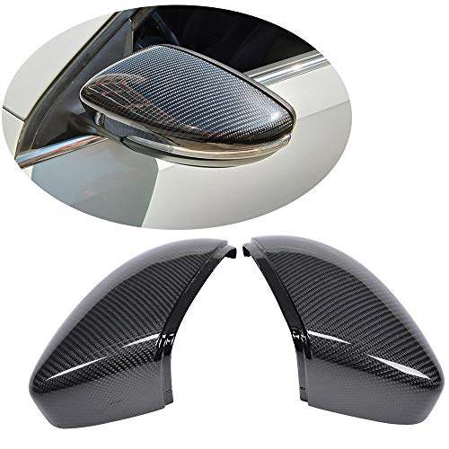 MCARCAR KIT Mirror Cover Fits for Volkswagen VW Scirocco Passat CC 2009-2017 Beetle 2013-2017 Jetta Real Carbon Fiber Rear View Mirror Caps