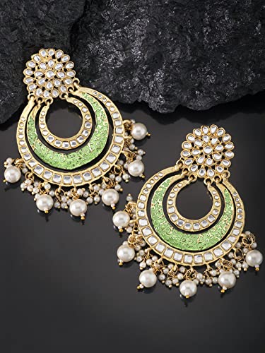 Image of Peora Traditional Indian Ethnic Earrings Jewellery Set Gift for Women Girls