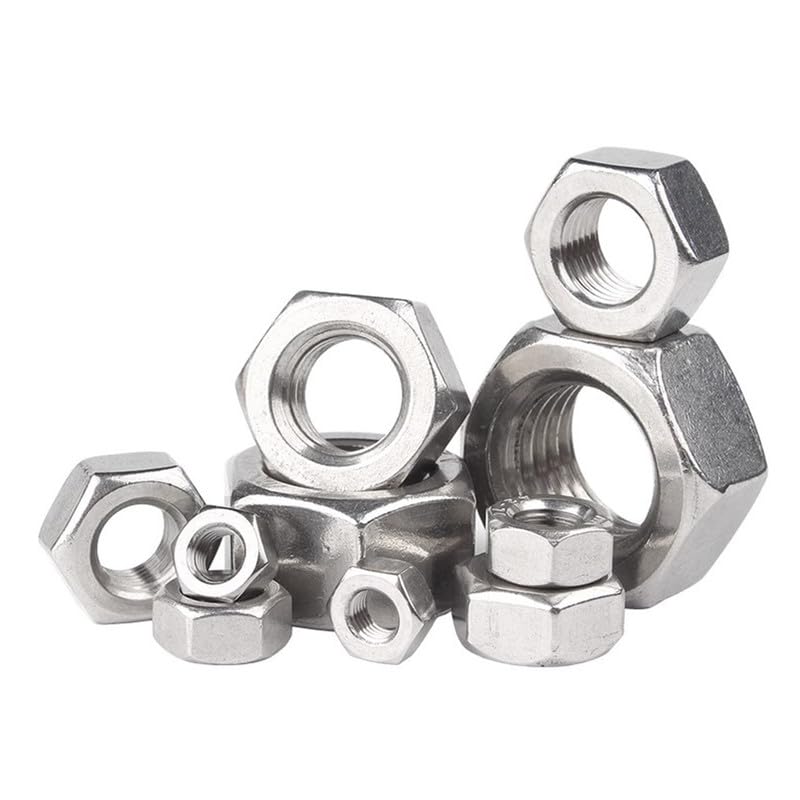 Hex Nuts 304 Stainless Steel Black Zink Plating Machine Nuts Lock Screw Caps Full Thread Metric Fasteners M3.5 (50 Pcs)