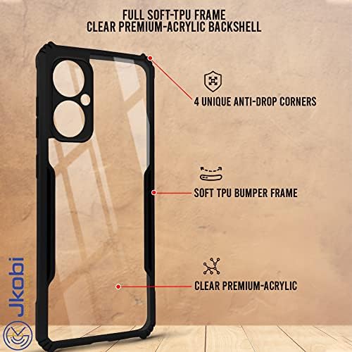 Image of Jkobi Back Cover Case for OnePlus Nord CE 3 Lite (Shockproof with Polycarbonate Clear Panel | Professional Black)
