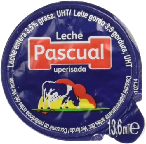 Leche Pascual Entera UHT Monodosis 13,6 ml – Sin Refrigeración – Ideal Hostelería, Bares, Cafés y Oficinas – Caja 150 Tarrinas