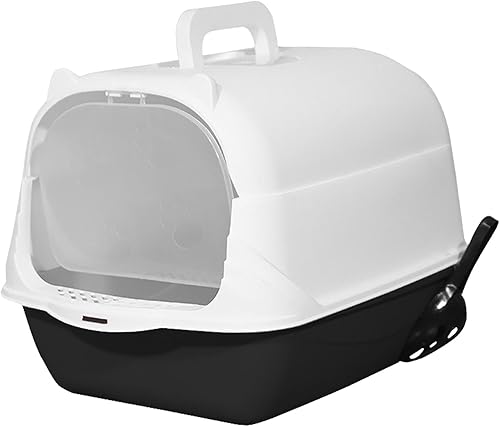 Caja de arena con capucha para gatos, bandeja de arena para mascotas, inodoro para gatos, reutilizable, suministros para mascotas, desmontable, disponible en Yaxa El Salvador
