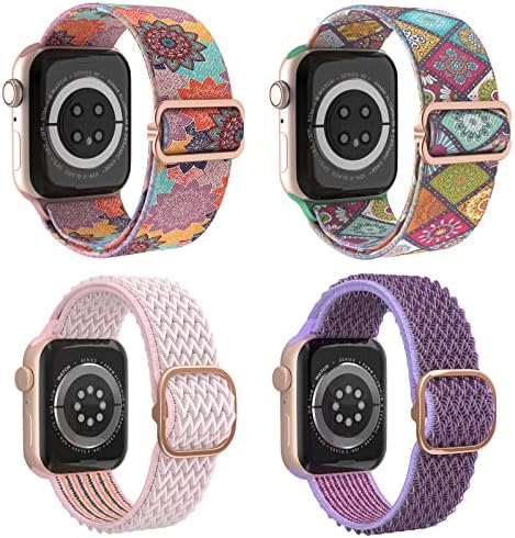 Delidigi 3 Pack Stretchy Solo Loop Straps for Apple Watch 49mm 45mm 44mm 42mm 41mm 40mm 38mm Women Men, Nylon Adjustable Sport Band for iWatch Series Ultra 8 7 6 5 4 3 2 1 SE