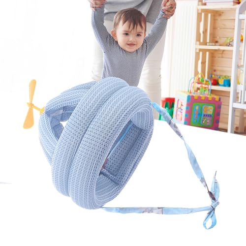 Casco de seguridad para bebé, evita que un protector de cabeza ajustable para niños pequeños sea adecuado para el juego de arrastre, libélula de bambú (azul)
