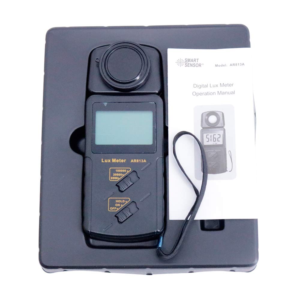 AR813A - Medidor digital de luz con pantalla LCD, iluminómetro, detector de brillo