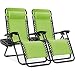 Best Choice Products Set of 2 Adjustable Steel Mesh Zero Gravity Lounge Chair Recliners w/Pillows and Cup Holder Trays - Lime Green
