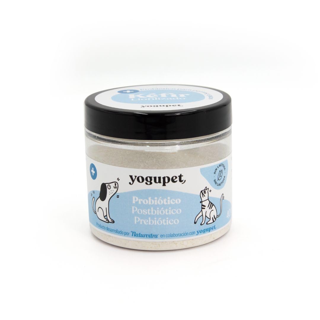 Kéfir en Polvo para Perros y Gatos | Yogupet Kéfir Liofilizado Probiótico 40gr | Probióticos para Perros y Gatos