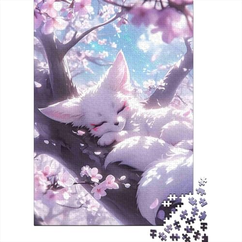 Puzzle de 1000 piezas de alta calidad con diseño de zorro blanco de 70x50 cm