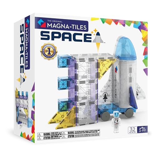 MAGNA-TILES Space 32-Piece Magnetic Construction Set The Original Magnetic Building Brand