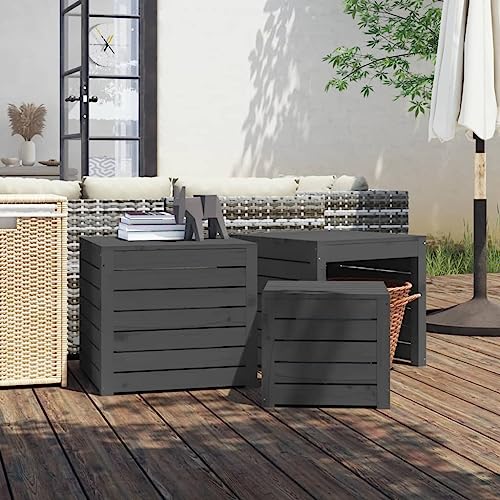 Cajas de jardín de pino gris: el almacenamiento ideal para tu terraza