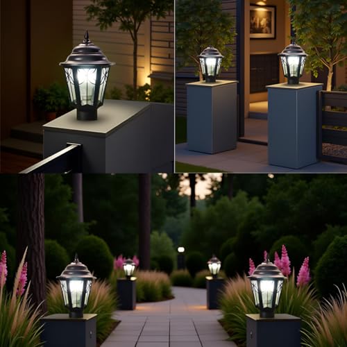 Image of BrighLyt Metal & Glass Gate Light for Main Gate, Outdoor Lights for Home Entrance, Pillar Light, Farmhouse Gate Lamps and Decorative Outdoor Wall Lamps (GL11, Pack of 2)