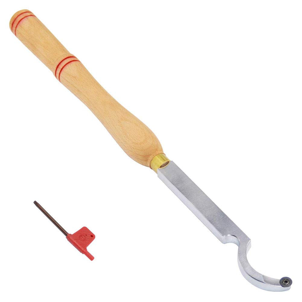 Scalpello per Tornio, Set Di Utensili per Tornio, Strumento Di Troncatura per Piega con Chiave, Strumento Di Finitura per Tornio in Carburo Cementato per Hobbisti Del Legno o Fai da Te, 1 Pez