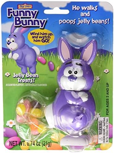 Funny Bunny Wind-up Jelly Bean Pooping Easter Bunny Candy Dispenser (4 Pack)