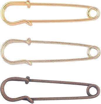 Bronze Large Safety pins Metal Safety Jewelry pin Brooch Blankets Skirts Kilt Pin Stitch Markers tag Label pins Sewing Supplies 20pcs Bronze
