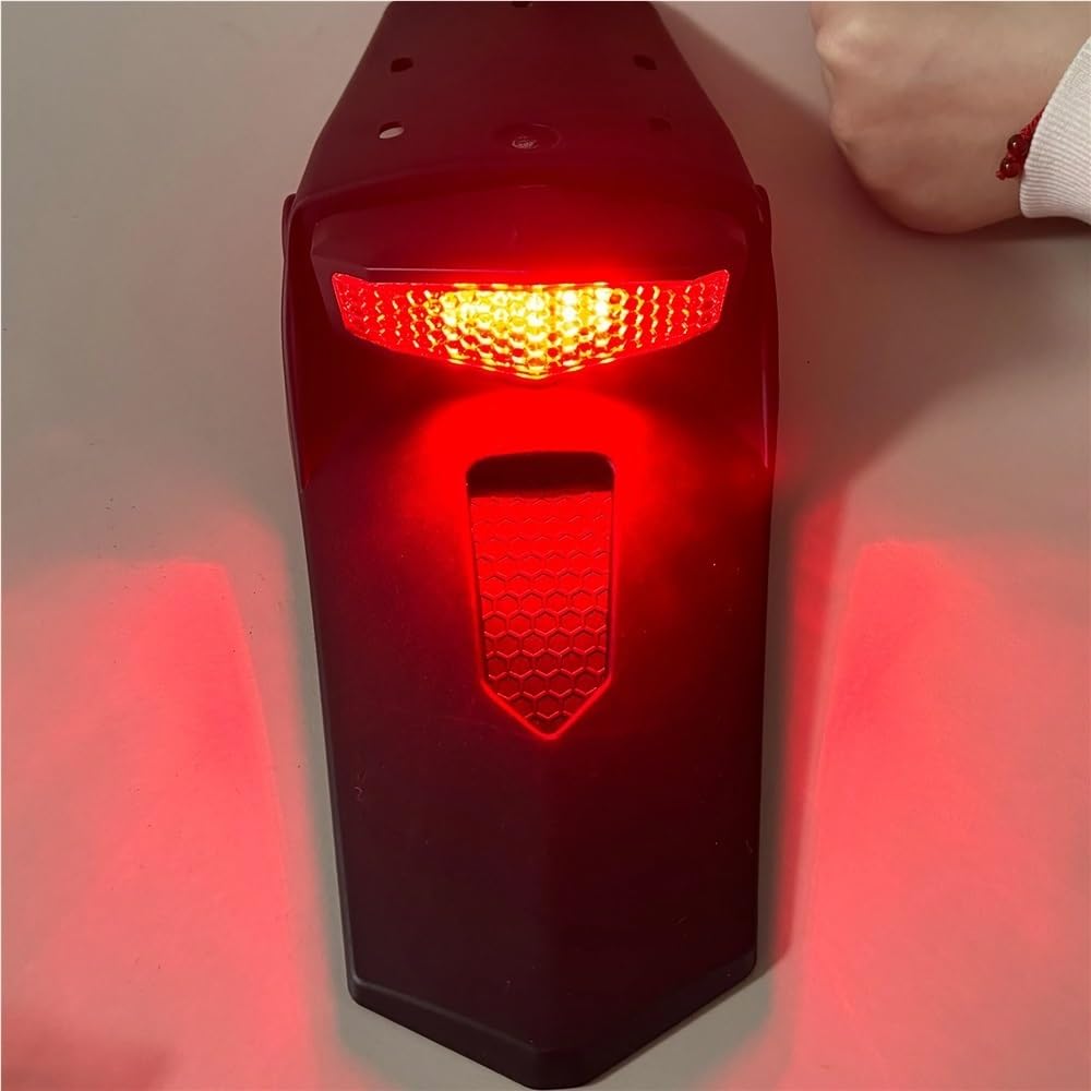 Tylne światło motocykla tylny błotnik Dirt Bike LED 12V tylne światło hamulca(Black)
