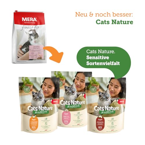 MERA Finest fit Sensitive Stomach, Katzenfutter trocken für Katzen mit sensiblem Magen, Trockenfutter aus Geflügel und Reis, Futter für einen gesunden Darm, ohne Zucker (4 kg)