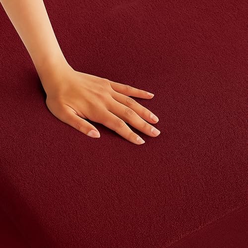 Image of 100% Waterproof Premium Cotton Feel Mattress Protector Single Size, 72x36 Inches | Breathable and Hypoallergenic Ultra Soft Fitted Bed Protector Cover 72 inchx36 inch - Single, Maroon
