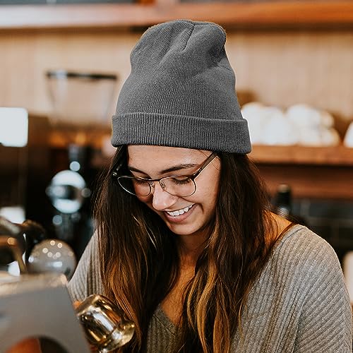 Image of Rosoz Beanie for Men Women Cuffed Knit Hat Winter Beanies Skull Cap Unisex