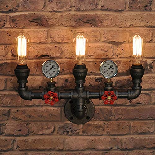 Vintage Pijp Wandlamp Lamp Wandkandelaar Armatuur Industrieel E27 Socket 3 Lichten voor Huis Zolder Gang Woonkamer Bar Restaurants Koffie Winkel Club Decoratie