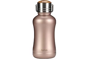 YOKOH Small Insulated Water Bottle with Bamboo Lid