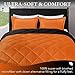 downluxe Queen Comforter Set - Orange and Black Queen Comforter, Soft Bedding Sets for All Seasons -3 Pieces - 1 Comforter (88