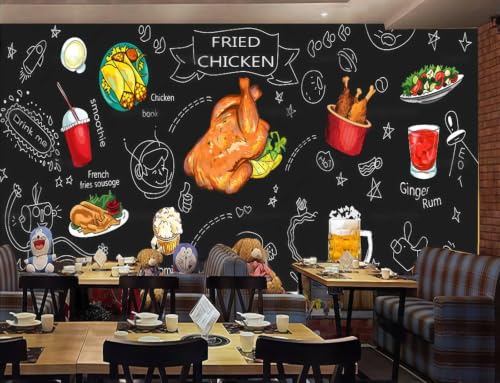 Mural de cafetería estilo graffiti para decorar fondos de restaurantes modernos 4