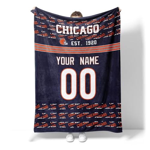 ANTKING Chicago Throw Blanket Custom Name and Number Blanket for ...