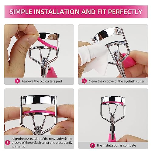 PLABBDPL 20 Stück Pads Wimpernzange Pads Wimper Pads Silikon Gummi Wimpernzange Ersatz Pads für Universal Wimpernzange Ersatzpads Ersatzgummis für Wimpernzange Ersatz Silikonpads(Rose)