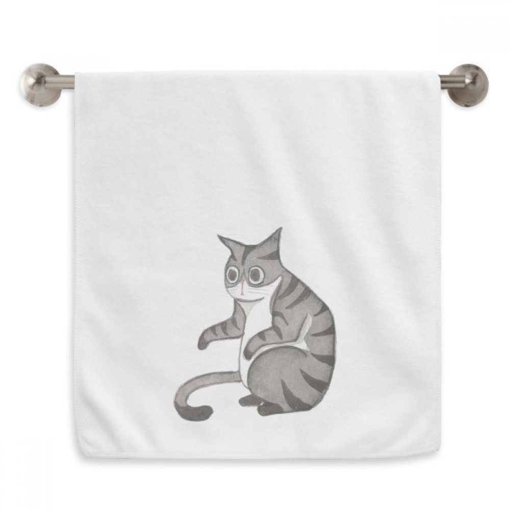 Serviette de toilette chat Dragon-Li aquarelle art de bain haut de gamme