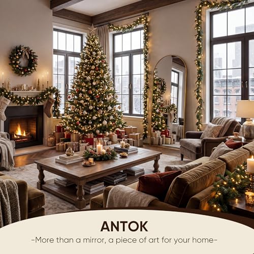 Image of Antok 71 inch x26 inch Arched Full Length Mirror, Floor Mirror with Stand,Gold