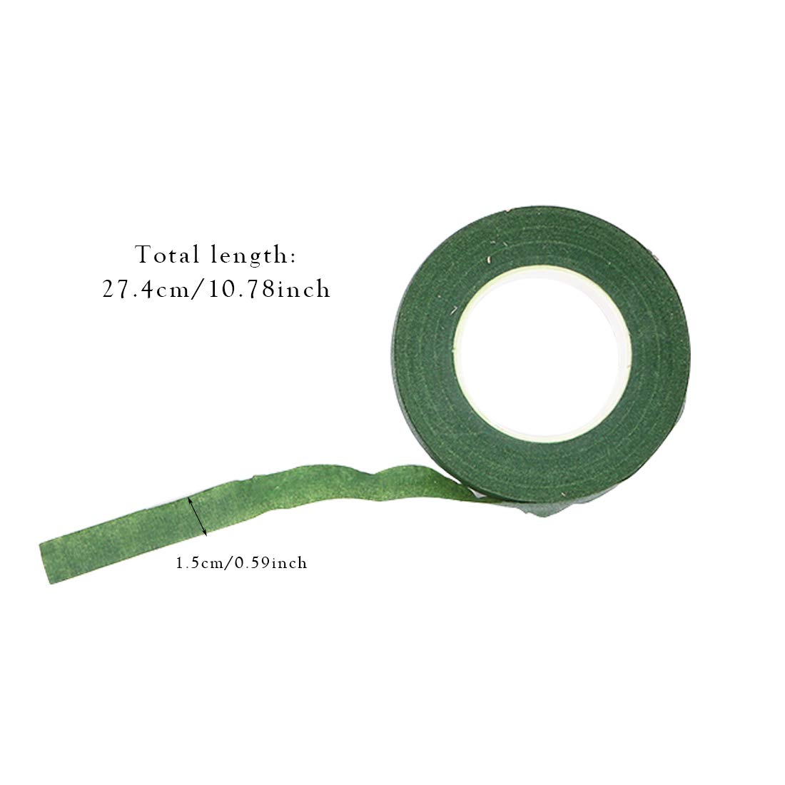 Floristenband 6 Stück, 162M Kreppband Grün, 12Mm Kreppband Für Blumen