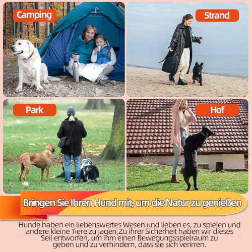 Mi Metty Tie-Out Leinen für Hunde,3m Kausichere Hundeleinen,Tie Out Cables Hofleine Für mittlere bis große Hunde(Rot,10ft-3M)