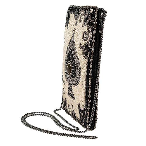 Mary Frances You're Aces Womens Crossbody Phone Bag, Ivory #TOP3