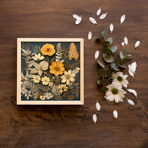 Image of kotart Painting for Wall Decoration - Pack of 2- Floral Painting for Living Room Bedroom Office Room Decor - Premium Digital Paintings with Frame for Home Decoration (A)
