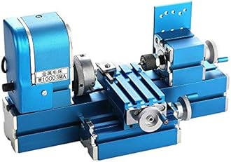 Mini Metal Lathe Machine CNC DIY Tool Benchtop Wood Lathes Motorized Motor Woodworking for Hobby Sience Education Modelmaking 24W 20000 rpm