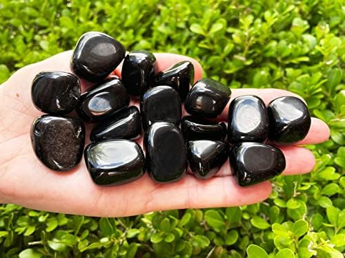 Miniatura 2 de Zenkeeper Piedras pulidas de cristal de obsidiana negra de 12 libra para hacer joyas, curación, meditación