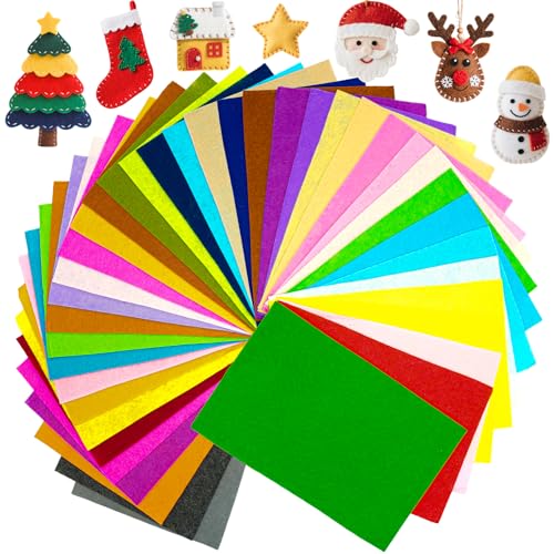 XIANGLONGY 40 Farben Bastelfilz, 20 x 30 cm Filz zum Basteln, Filz zum Nähen DIY Handwerk Projekte Patchwork
