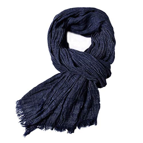 Winter Warm Scarf for Men Solid Color Tassel Scarves Fashion Cotton Blends Casual Shawl Scarf Men Accessories 90x190cm