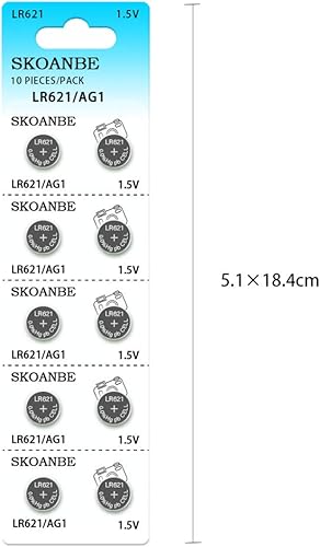 Miniatura 2 de SKOANBE Batería de reloj LR621 AG1 SR621SW 364 LR60 164 1.5V 10PCS